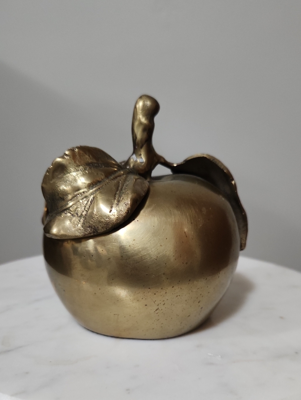 Brass Apple Sculpture Pomme Bouche  Decor Paperweight - Picture 4 of 13